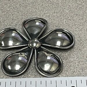 Very large flower pendant . Sterling silver